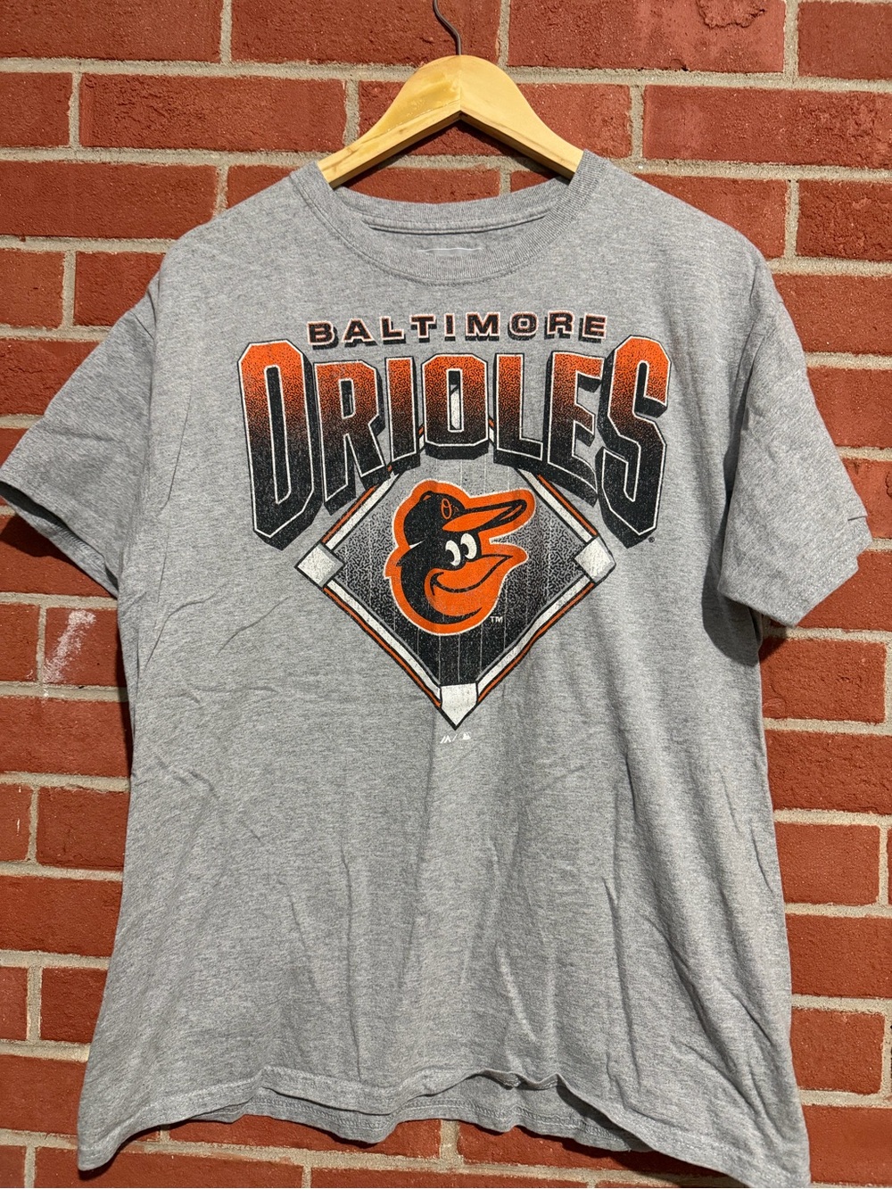 Majestic Gray Crewneck Tee with Orange Accent Logo